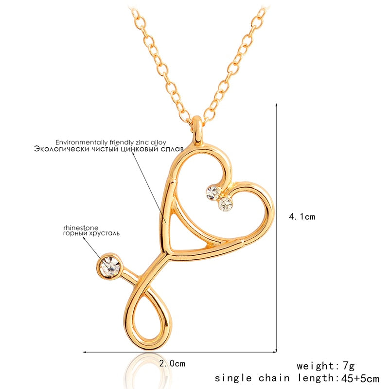 Colgante de corazón diseño de estetoscopio - EBEPEX