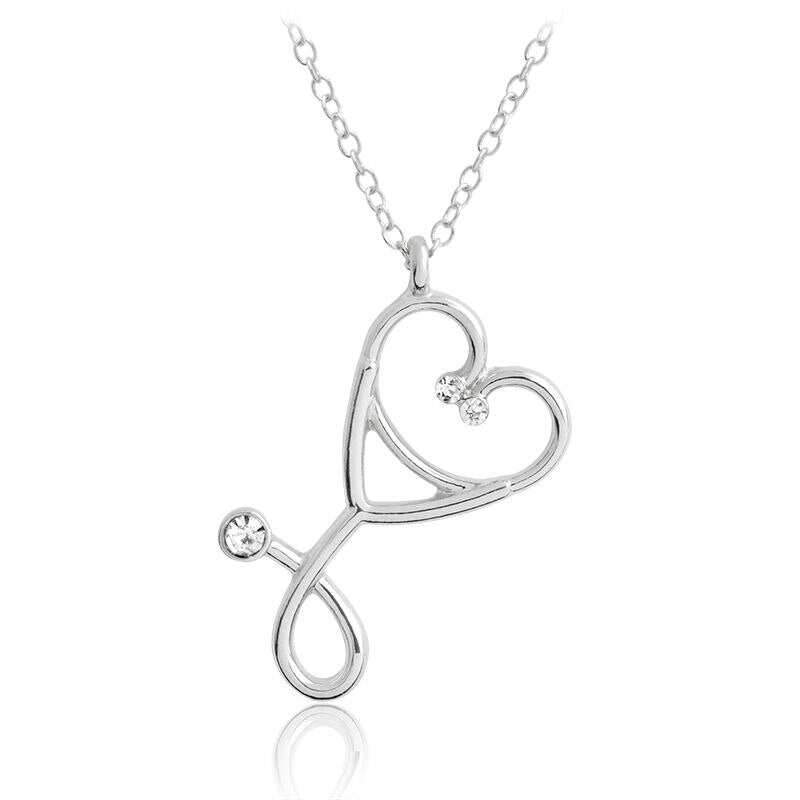 Colgante de corazón diseño de estetoscopio - EBEPEX