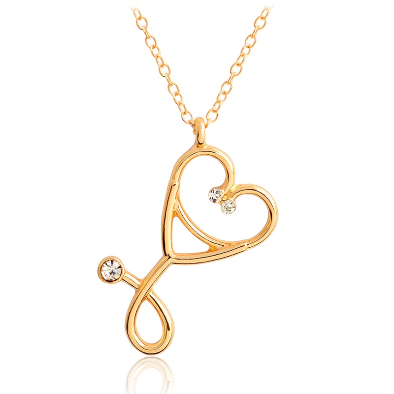 Colgante de corazón diseño de estetoscopio - EBEPEX