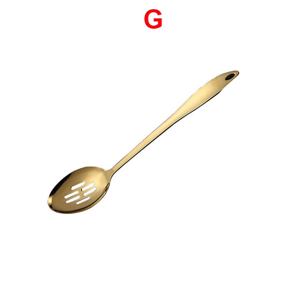 Juego de cucharones en acero inoxidable de 8 piezas, color dorado - EBEPEX