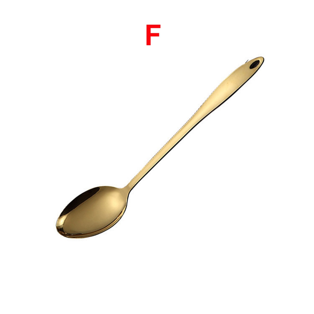 Juego de cucharones en acero inoxidable de 8 piezas, color dorado - EBEPEX