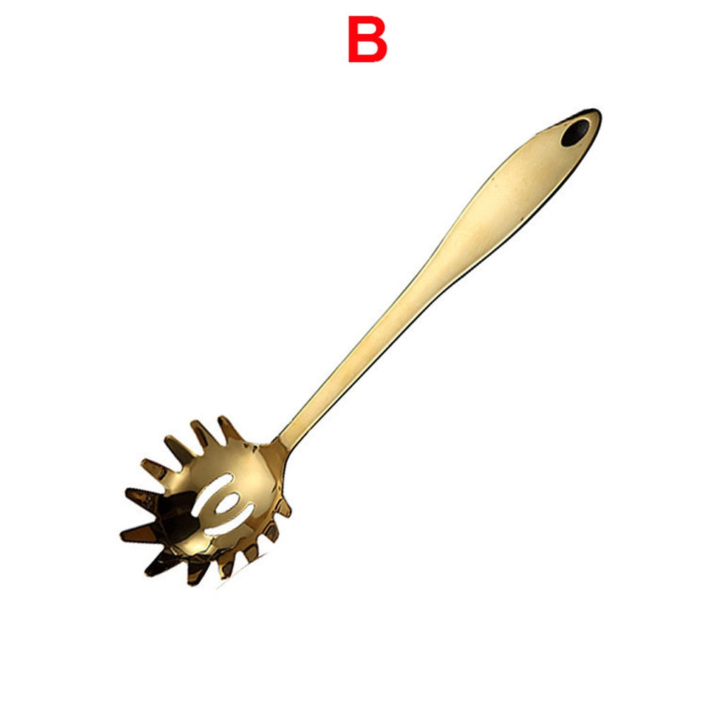 Juego de cucharones en acero inoxidable de 8 piezas, color dorado - EBEPEX