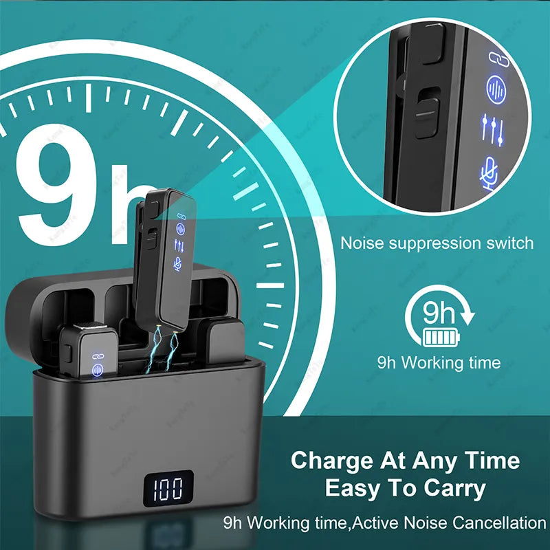 Micrófono inalámbrico portátil con reducción de ruido para iPhone tipo C - EBEPEX