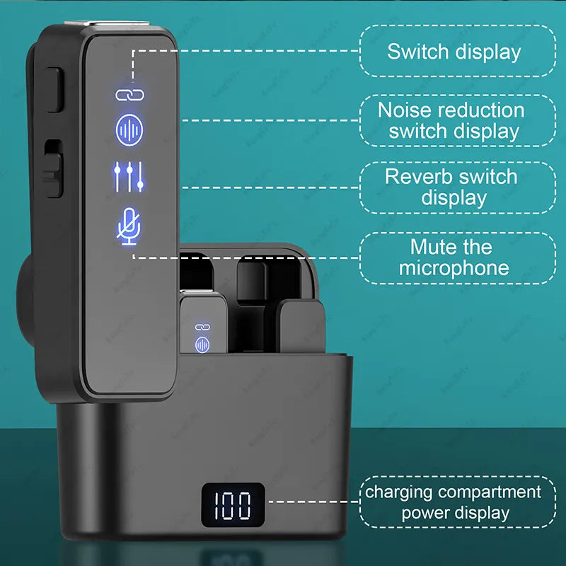 Micrófono inalámbrico portátil con reducción de ruido para iPhone tipo C - EBEPEX