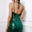 Green Glitter Sequin Mini Dress - EBEPEX