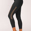 Black Mesh Side Splicing High Waist Yoga Sports Leggings with Phone Pocket - EBEPEX