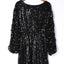 Mini vestido negro de manga larga con lentejuelas - EBEPEX