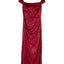 Red Off Shoulder Side Slit Bodycon Sequin Dress - EBEPEX