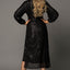 Black V Neck Split Sleeve Sequin Dress with Slit - EBEPEX