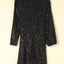 Black Slit Sleeves Sequin Dress - EBEPEX