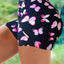 Pink Butterfly Print Booty Yoga Shorts - EBEPEX