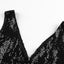 Heart Broken Black Gold Sequin Multi Layer Skater Dress - EBEPEX