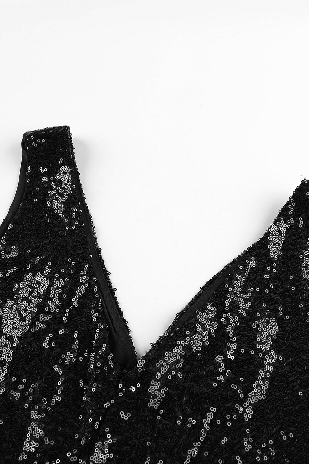 Heart Broken Black Gold Sequin Multi Layer Skater Dress - EBEPEX