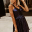 Blue Halter Neck Backless Sequin Dress - EBEPEX