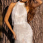Fringed Halter Open Back Sequin Mini Dress - EBEPEX
