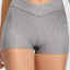 Gray High Waist Butt Lift Sport Gym Workout Training Running Shorts - EBEPEX