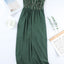Green Sequin Lines Bodice High Waist Gown - EBEPEX