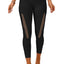 Black Mesh Side Splicing High Waist Yoga Sports Leggings with Phone Pocket - EBEPEX