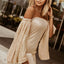 Vestido bandeau de lentejuelas con mangas acampanadas - EBEPEX