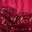 Red Off Shoulder Side Slit Bodycon Sequin Dress - EBEPEX