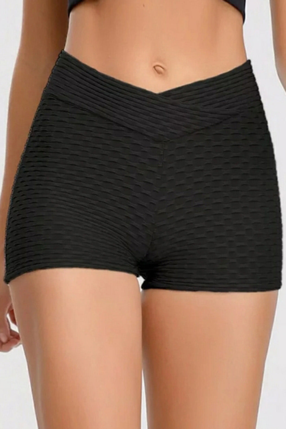 Pantalones cortos negros de cintura alta para levantar glúteos - EBEPEX