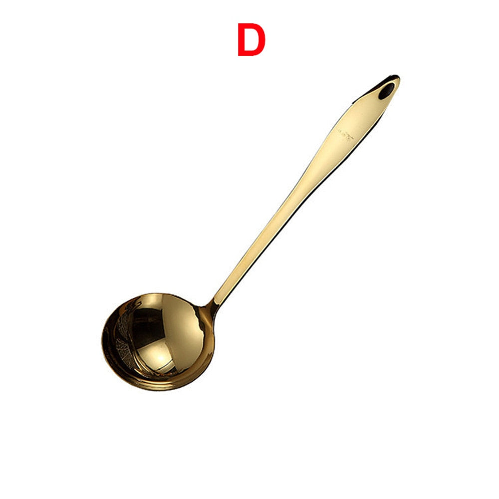 Juego de cucharones en acero inoxidable de 8 piezas, color dorado - EBEPEX