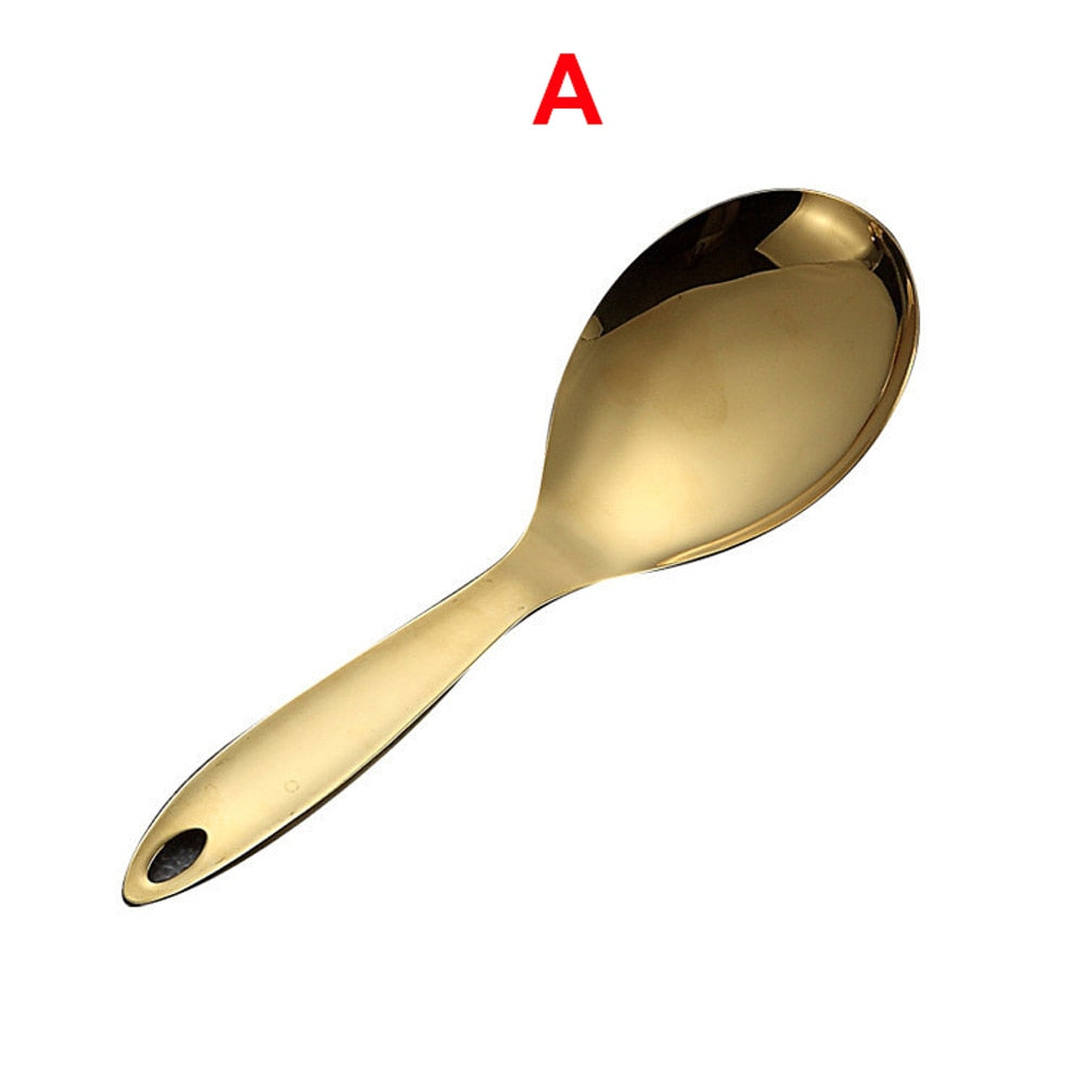 Juego de cucharones en acero inoxidable de 8 piezas, color dorado - EBEPEX