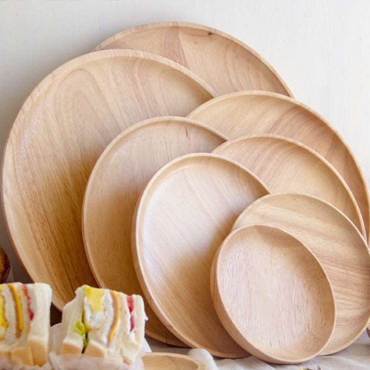 Juego de platos para comer de madera