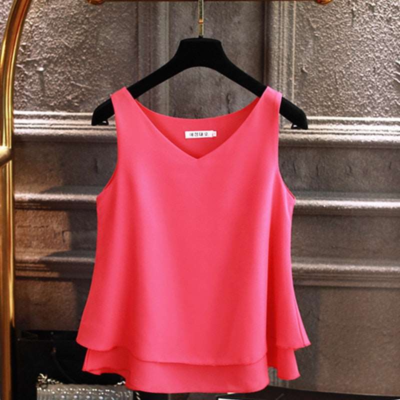 Blusa de verano sin margas