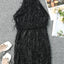 Mini vestido negro con flecos y lentejuelas - EBEPEX