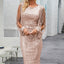 Nude Sequin Tassel Sleeve Bodycon Evening Dress - EBEPEX