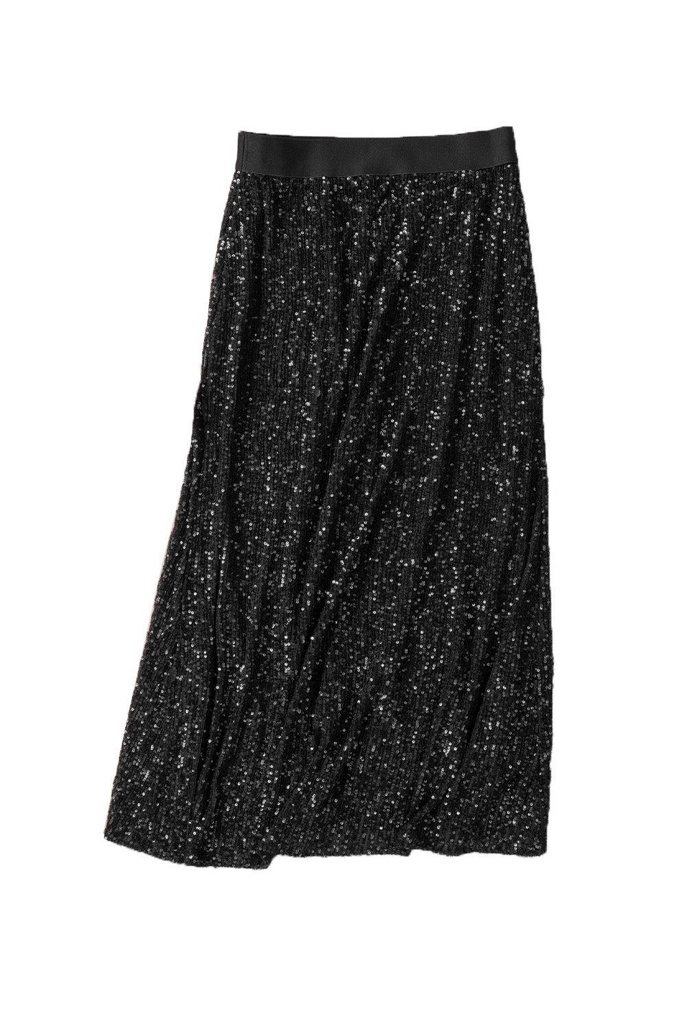 Falda midi ceñida al cuerpo con cintura alta y lentejuelas negras - EBEPEX