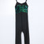 Vestido con abertura frontal y tirantes finos de lentejuelas negras - EBEPEX