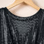 Mini vestido negro con espalda abierta y cintura alta con lentejuelas - EBEPEX