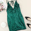 Green Glitter Sequin Mini Dress - EBEPEX