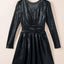 Mini vestido negro con espalda abierta y cintura alta con lentejuelas - EBEPEX