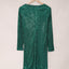 Green Sequin Deep V Neck Side Shirring Long Sleeve Mini Dress - EBEPEX