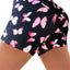 Pink Butterfly Print Booty Yoga Shorts - EBEPEX