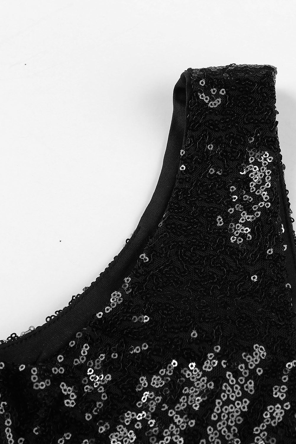 Heart Broken Black Gold Sequin Multi Layer Skater Dress - EBEPEX