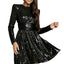 Mini vestido negro con espalda abierta y cintura alta con lentejuelas - EBEPEX
