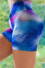 Sky Blue High Waist Tie-dye Print Sports Shorts