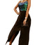 Vestido con abertura frontal y tirantes finos de lentejuelas negras - EBEPEX