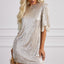 Silvery Sequin Shift Mini Dress - EBEPEX