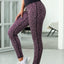 Purple Leopard Print Active Leggings - EBEPEX