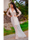 Deep V Neck Long Sleeve Sequin Tulle Wedding Long Dress